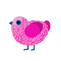 (unnamed), a pink and fuchsia chicken with a double-lace pattern