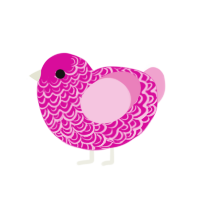 (unnamed), a fuchsia and pink chicken with a double-lace pattern