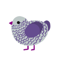 Silvia, a silver and overcast chicken with a lace pattern