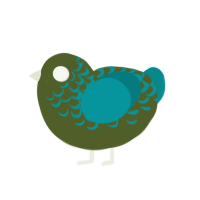 (unnamed), a olive and teal chicken with a half-lace pattern