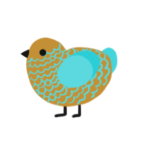 (unnamed), a gold and aqua chicken with a lace pattern