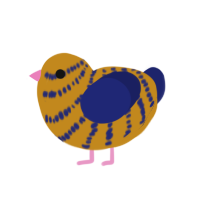 (unnamed), a ochre and navy chicken with a bar pattern