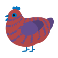 (unnamed), a red and overcast chicken with a bar pattern