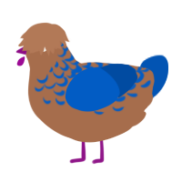 (unnamed), a brown and ultramarine chicken with a half-lace pattern