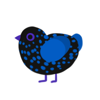 (unnamed), a black and ultramarine chicken with a speckle pattern