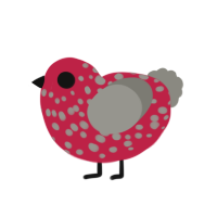 (unnamed), a crimson and ash chicken with a speckle pattern