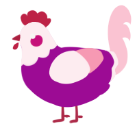 (unnamed), a plum and rose chicken with a head pattern