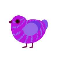 (unnamed), a amethyst and blurple chicken with a bar pattern