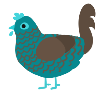 Breezy, a teal and bark chicken with a lace pattern