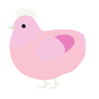 PinkiePie, a rose and pink chicken with a head pattern