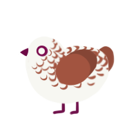 14317, a white and russet chicken with a half-lace pattern