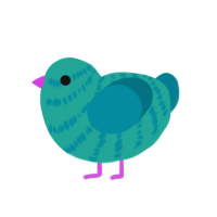 Pool Float, a turquoise and sea chicken with a bar pattern