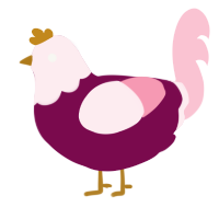 (unnamed), a wine and rose chicken with a head pattern