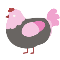 (unnamed), a grey and pink chicken with a head pattern