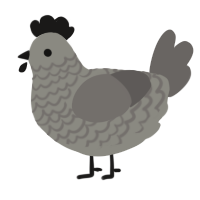 asphalt, a ash and grey chicken with a lace pattern