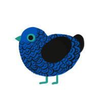 (unnamed), a ultramarine and black chicken with a double-lace pattern