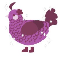 Rosa, a amethyst and wine chicken with a lace pattern