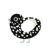 midnight flurry, a black and white chicken with a speckle pattern