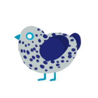 (unnamed), a silver and navy chicken with a speckle pattern