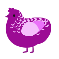 Plum, a plum and lavender chicken with a half-lace pattern