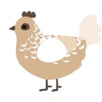 cinnamon roll, a beige and cream chicken with a half-lace pattern