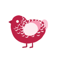 (unnamed), a crimson and rose chicken with a half-lace pattern