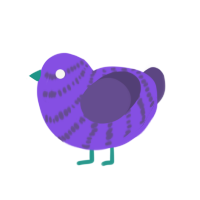 faded, a blurple and overcast chicken with a bar pattern