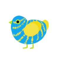 (unnamed), a sky and yellow chicken with a bar pattern