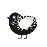 (unnamed), a sable and white chicken with a half-lace pattern