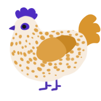 Cornflake, a cream and orange chicken with a speckle pattern