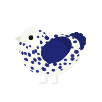 (unnamed), a white and navy chicken with a speckle pattern