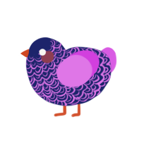 (unnamed), a navy and orchid chicken with a double-lace pattern