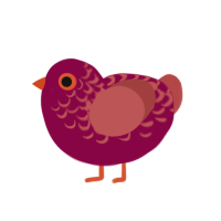 Sauce, a maroon and red chicken with a half-lace pattern