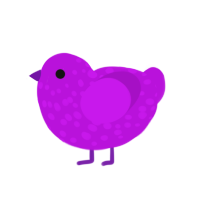 Amethyst, a amethyst chicken with a speckle pattern