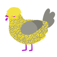 (unnamed), a yellow and ash chicken with a double-lace pattern