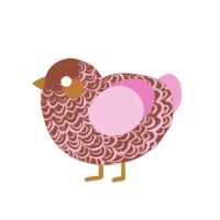 Gingerchimken, a russet and white chicken with a double-lace pattern