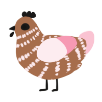 (unnamed), a brown and rose chicken with a bar pattern