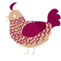 (unnamed), a beige and maroon chicken with a lace pattern