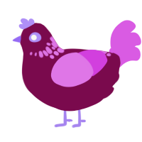 Red Wine Supernova, a wine and orchid chicken with a neck-speckle pattern