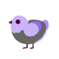 (unnamed), a grey and lilac chicken with a head pattern