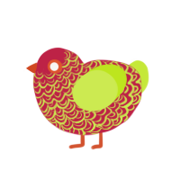 (unnamed), a crimson and lime chicken with a double-lace pattern