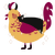 Raiser, a honey and maroon chicken with a half-lace pattern