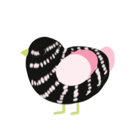 (unnamed), a black and rose chicken with a bar pattern