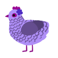 Touka, a lilac and overcast chicken with a lace pattern