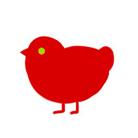 sic, a red chicken with a head pattern