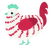 Candy Cane, a white and crimson chicken with a bar pattern