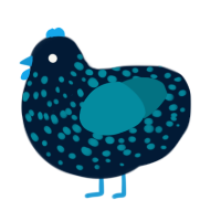 Gary, a tumblr and sea chicken with a speckle pattern