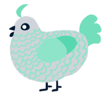 A mist and mint chicken with a lace pattern