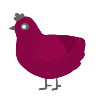 AZ-001 Beta Chunk, a maroon chicken with a half-lace pattern