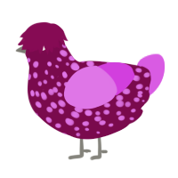 (unnamed), a wine and orchid chicken with a speckle pattern